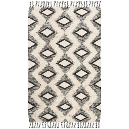 Safavieh 5 x 8 ft. Kenya 908H Hand Knotted Rectangle Area Rug Black & Ivory KNY908H-5